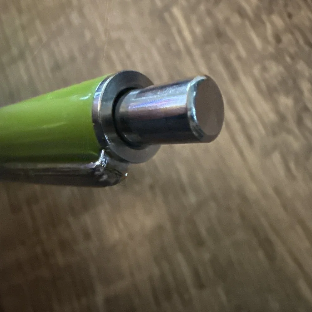 Drug Rep ZYRTEC Collectible Heavy Metal Writing Pen Lime Green Silver Blue Works